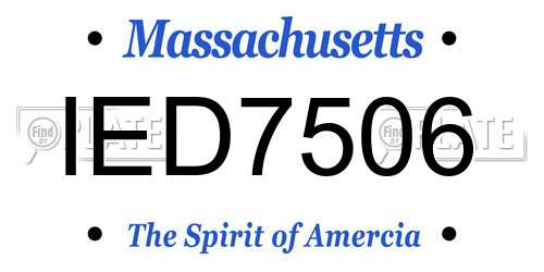 IED7506 Massachusetts License Plate