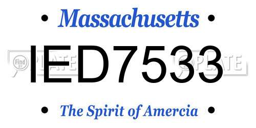 IED7533 Massachusetts License Plate