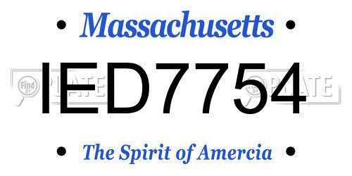 IED7754 Massachusetts License Plate