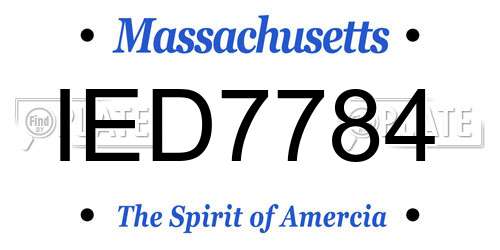 IED7784 Massachusetts License Plate