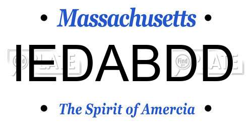 IEDABDD Massachusetts License Plate