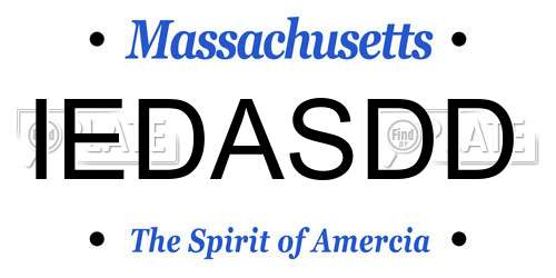 IEDASDD Massachusetts License Plate