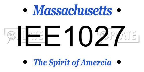 IEE1027 Massachusetts License Plate