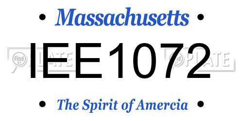 IEE1072 Massachusetts License Plate