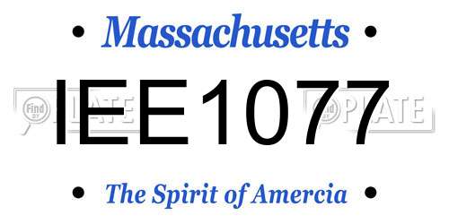 IEE1077 Massachusetts License Plate