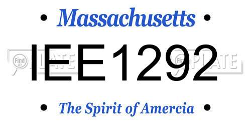 IEE1292 Massachusetts License Plate