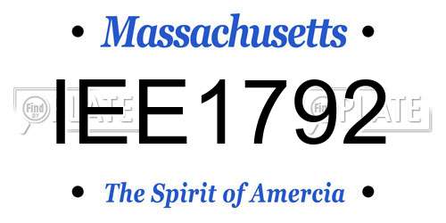 IEE1792 Massachusetts License Plate