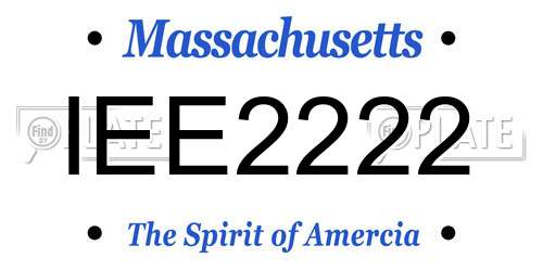 IEE2222 Massachusetts License Plate