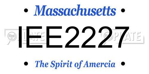 IEE2227 Massachusetts License Plate