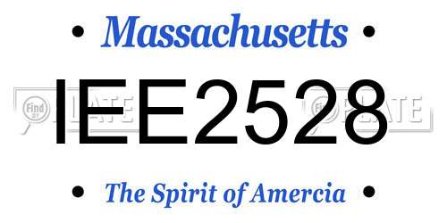 IEE2528 Massachusetts License Plate