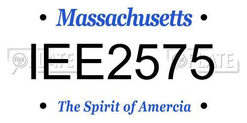 IEE2575 Massachusetts License Plate