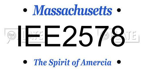 IEE2578 Massachusetts License Plate
