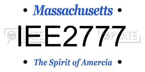 IEE2777 Massachusetts License Plate