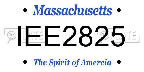 IEE2825 Massachusetts License Plate