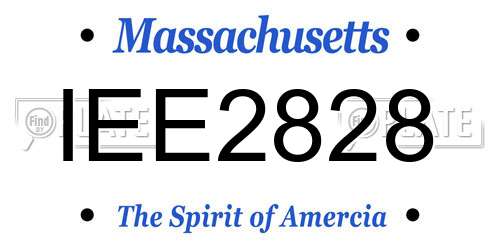 IEE2828 Massachusetts License Plate