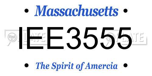IEE3555 Massachusetts License Plate
