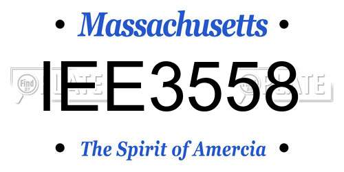 IEE3558 Massachusetts License Plate