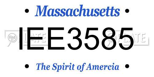 IEE3585 Massachusetts License Plate