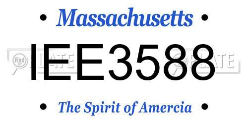 IEE3588 Massachusetts License Plate