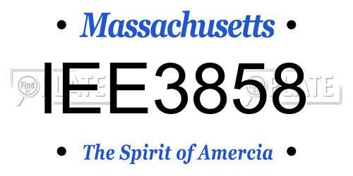 IEE3858 Massachusetts License Plate