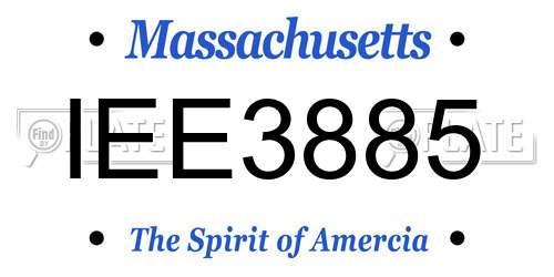 IEE3885 Massachusetts License Plate