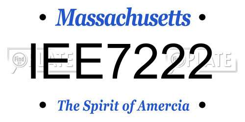 IEE7222 Massachusetts License Plate