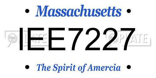 IEE7227 Massachusetts License Plate