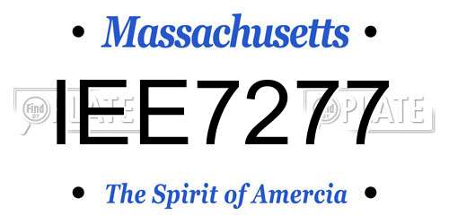IEE7277 Massachusetts License Plate