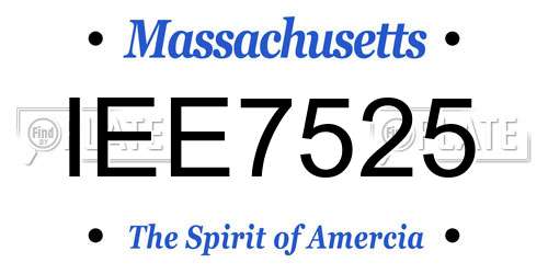 IEE7525 Massachusetts License Plate