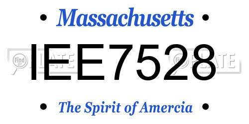 IEE7528 Massachusetts License Plate