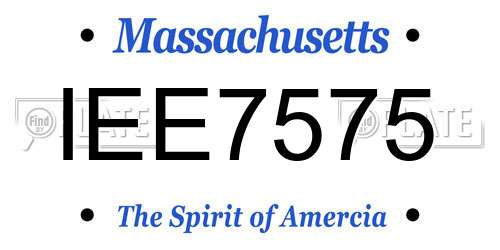IEE7575 Massachusetts License Plate