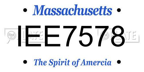 IEE7578 Massachusetts License Plate
