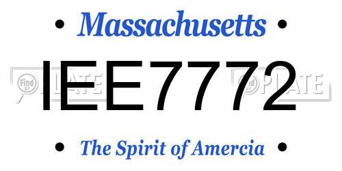 IEE7772 Massachusetts License Plate