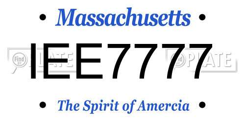 IEE7777 Massachusetts License Plate