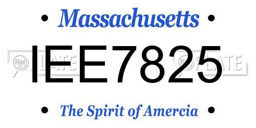 IEE7825 Massachusetts License Plate