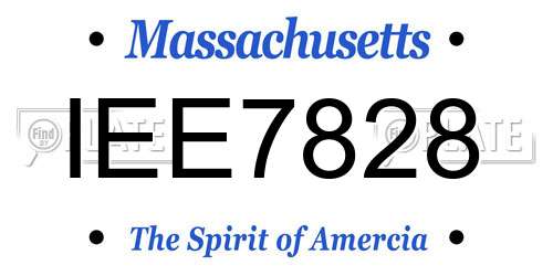 IEE7828 Massachusetts License Plate