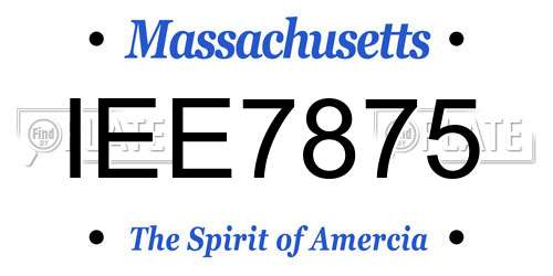 IEE7875 Massachusetts License Plate