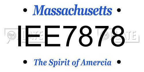 IEE7878 Massachusetts License Plate