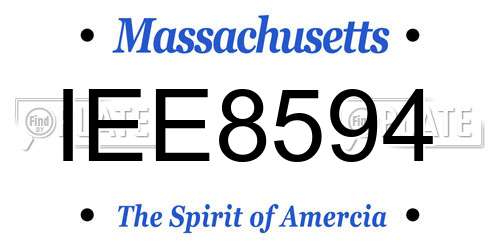 IEE8594 Massachusetts License Plate