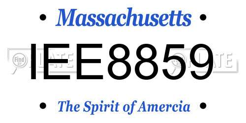 IEE8859 Massachusetts License Plate