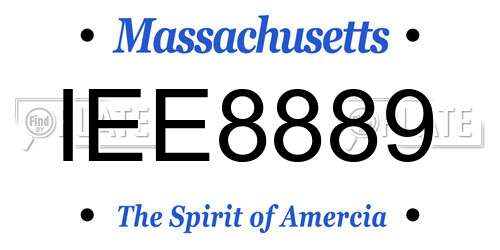 IEE8889 Massachusetts License Plate