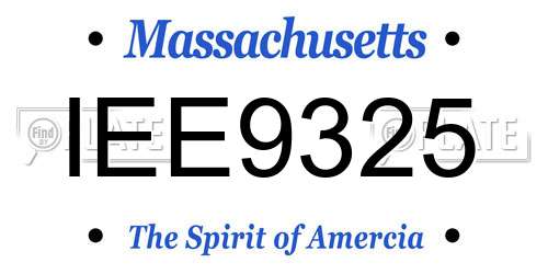 IEE9325 Massachusetts License Plate