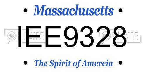 IEE9328 Massachusetts License Plate