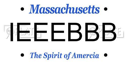 IEEEBBB Massachusetts License Plate