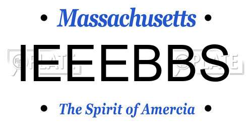 IEEEBBS Massachusetts License Plate