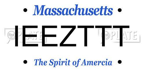 IEEZTTT Massachusetts License Plate