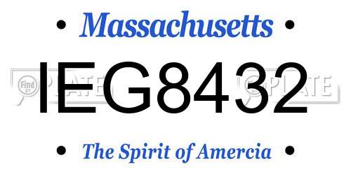 IEG8432 Massachusetts License Plate