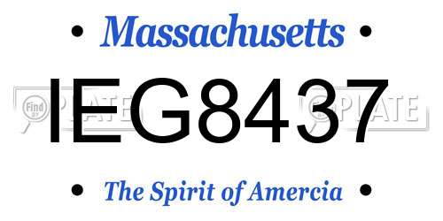 IEG8437 Massachusetts License Plate