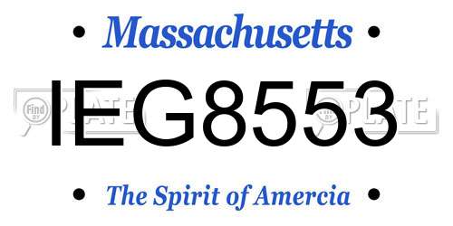 IEG8553 Massachusetts License Plate