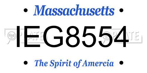IEG8554 Massachusetts License Plate